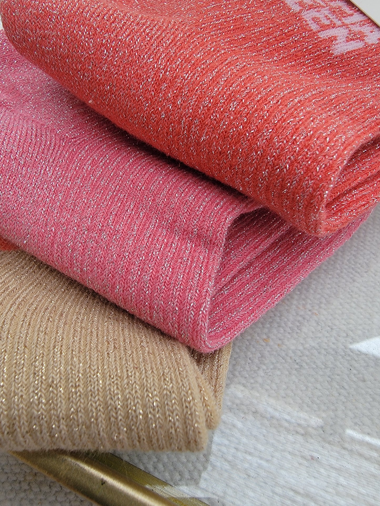 Chaussettes à paillettes - Message "Jolie Garce"