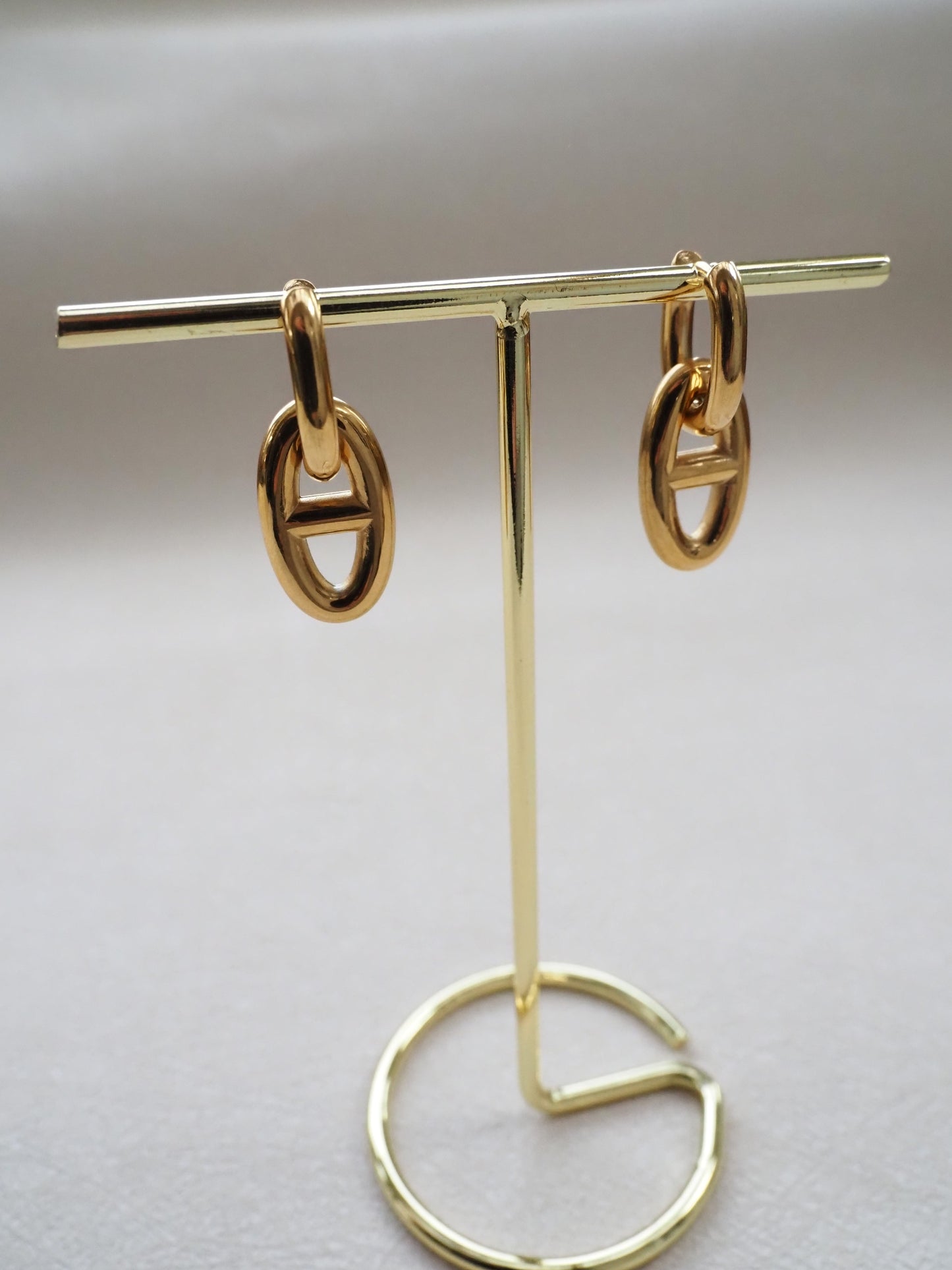 Boucles d’oreilles SIENNA - Dormeuses créoles maillons ovales