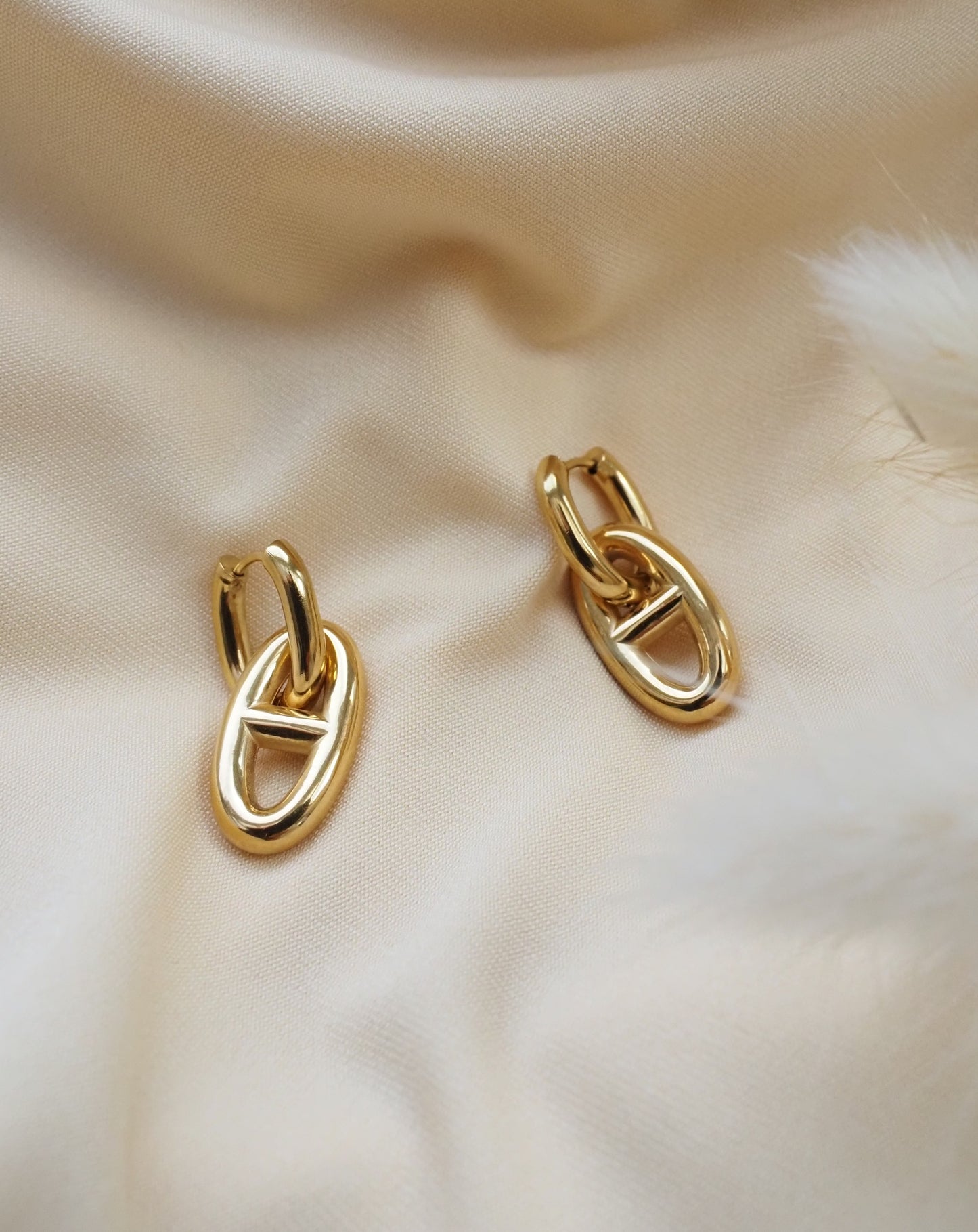 Boucles d’oreilles SIENNA - Dormeuses créoles maillons ovales