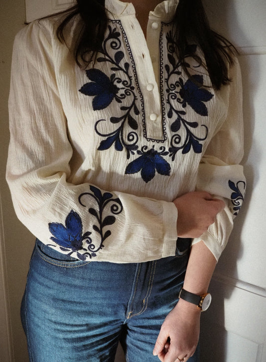 Blouse bohème brodée