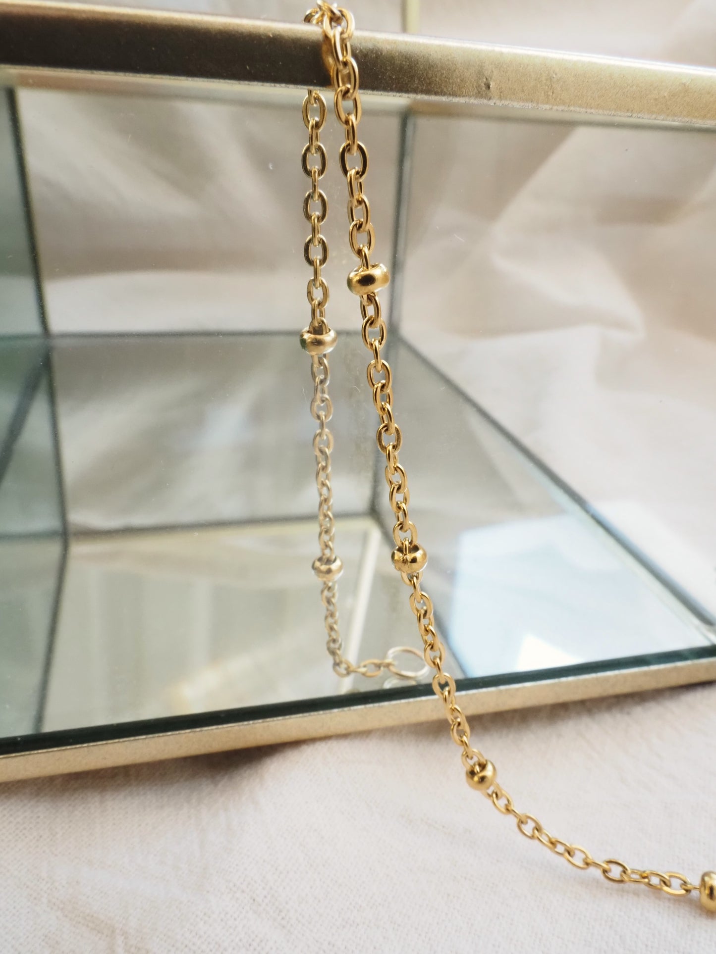 MELANIE-Armband / feinmaschige Kette / goldfarbener Edelstahl