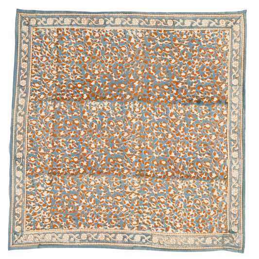 Petit Foulard Indien - Léopard Blue