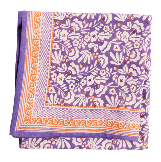 Petit foulard indien - Iris violine