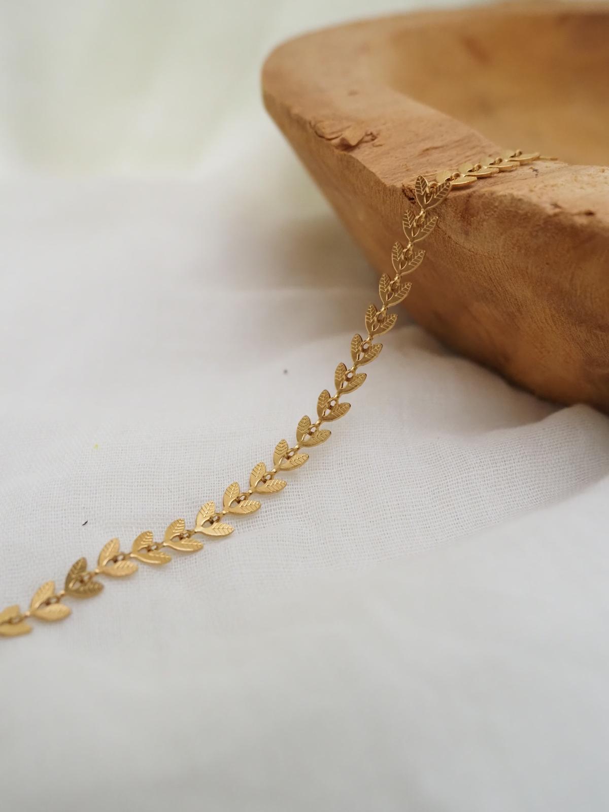 Bracelet LUCILLE épis dorés – Bijou fin en acier inoxydable