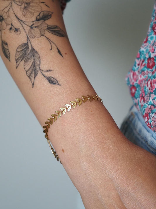 Bracelet LUCILLE épis dorés – Bijou fin en acier inoxydable