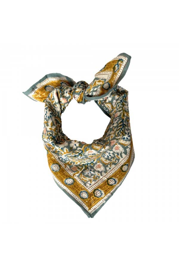 Petit Foulard Indien - Absynthe Vert de gris