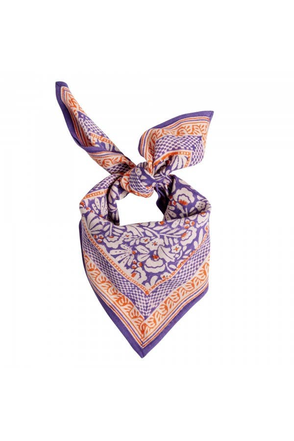 Petit Foulard Indien - Iris Violine