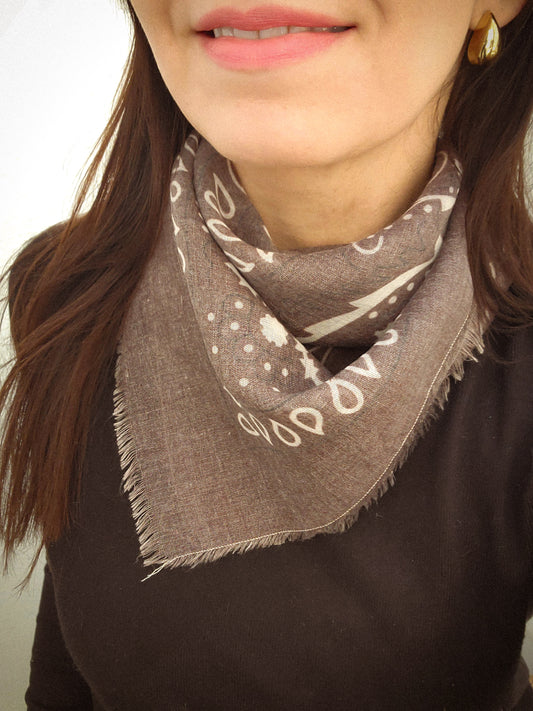 Foulard bandana léger Marron