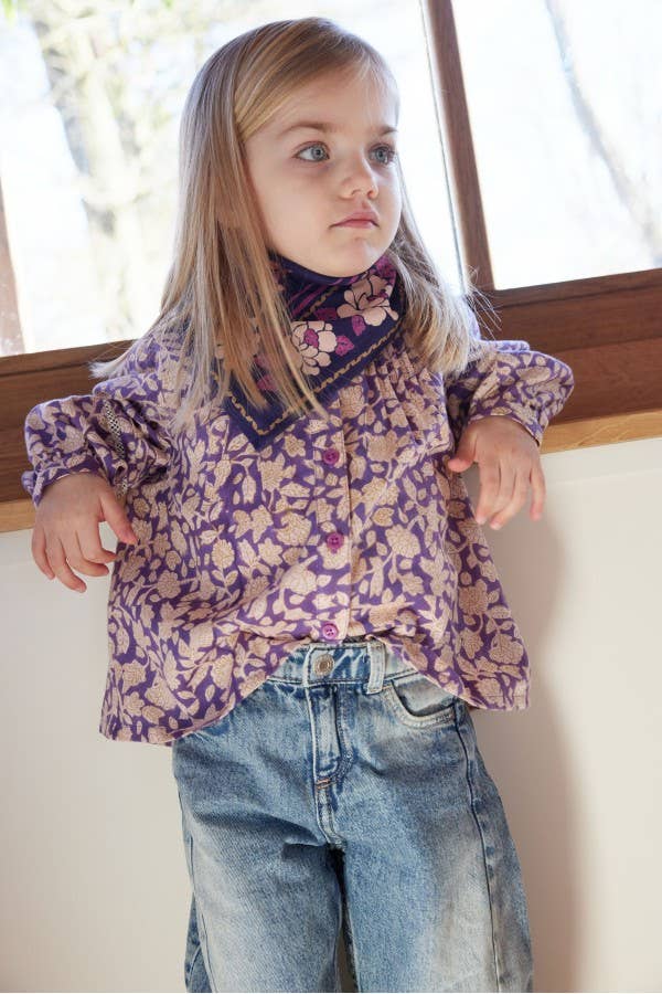 Petit Foulard Indien - Nur Violine Indigo