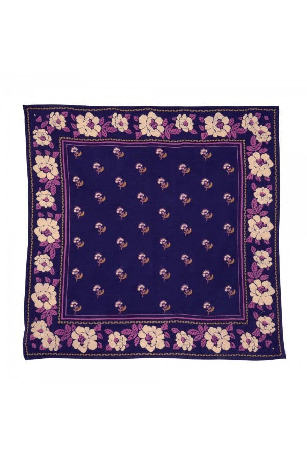 Petit Foulard Indien - Nur Violine Indigo