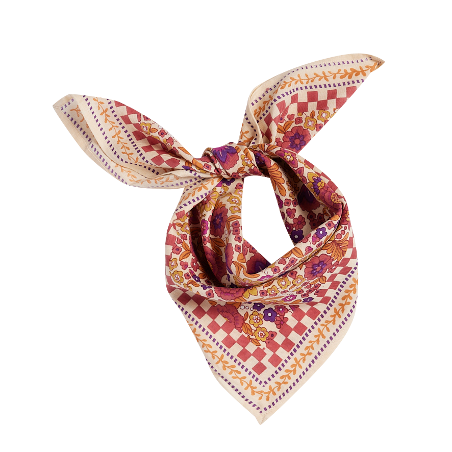 Petit Foulard Indien - Amaia Bois de rose