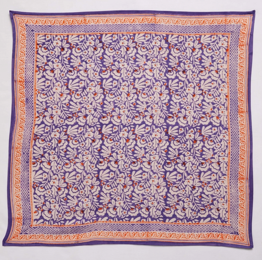Grand foulard indien - Iris Violine