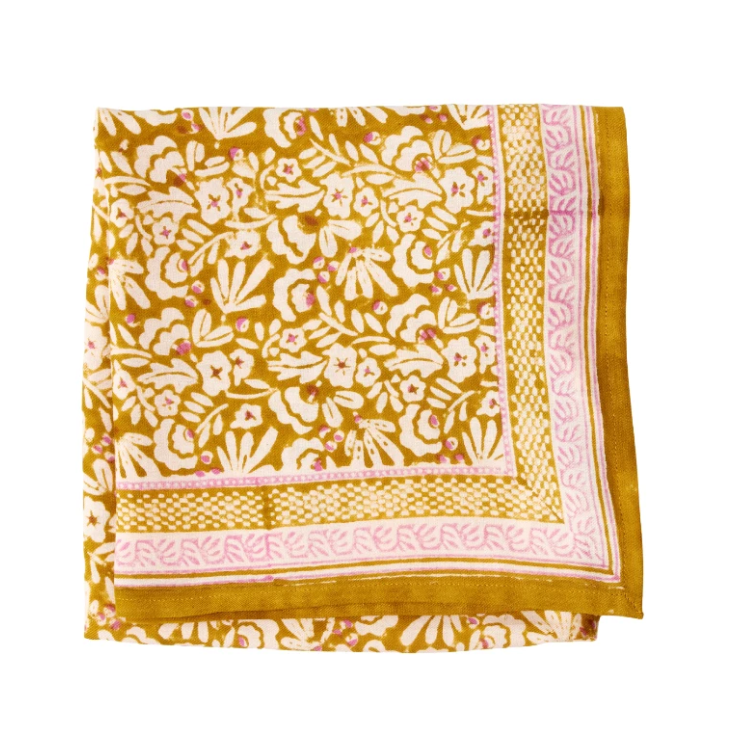 Grand foulard indien - Iris Olive