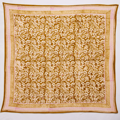 Grand foulard indien - Iris Olive