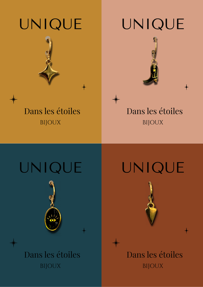 Mini-créoles LOU - Pendants acier inoxydable doré