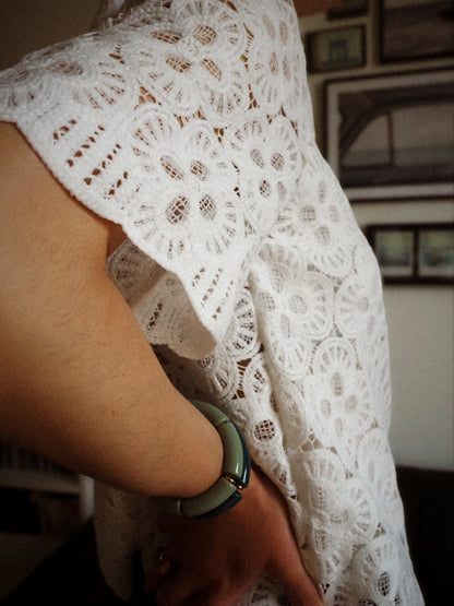 Blouse Blanche Dentelle Macramé – Esprit Bohème