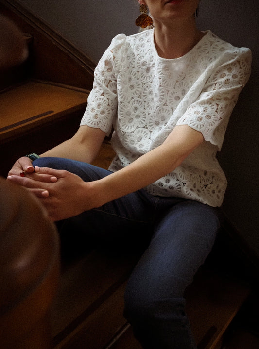 Blouse Blanche Dentelle Macramé – Esprit Bohème