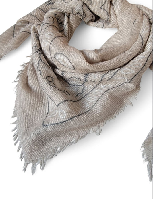 Foulard bandana Beige