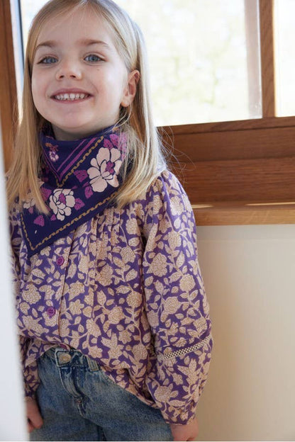 Petit Foulard Indien - Nur Violine Indigo
