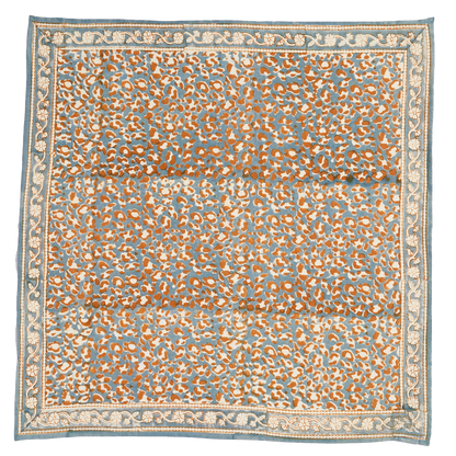 Petit Foulard Indien - Léopard Blue