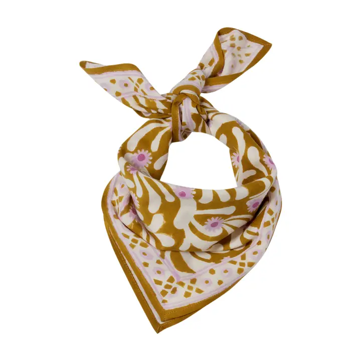 Petit foulard indien - Poppies Curcuma