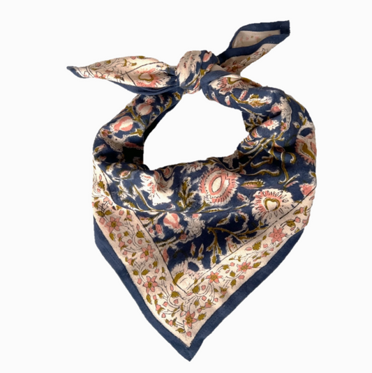 Petit foulard indien - Miraj Indigo