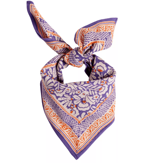 Petit foulard indien - Iris violine