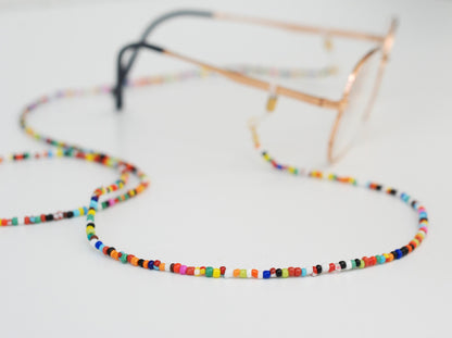 Chaîne de lunettes PALOMA  / perles de rocaille multicolores